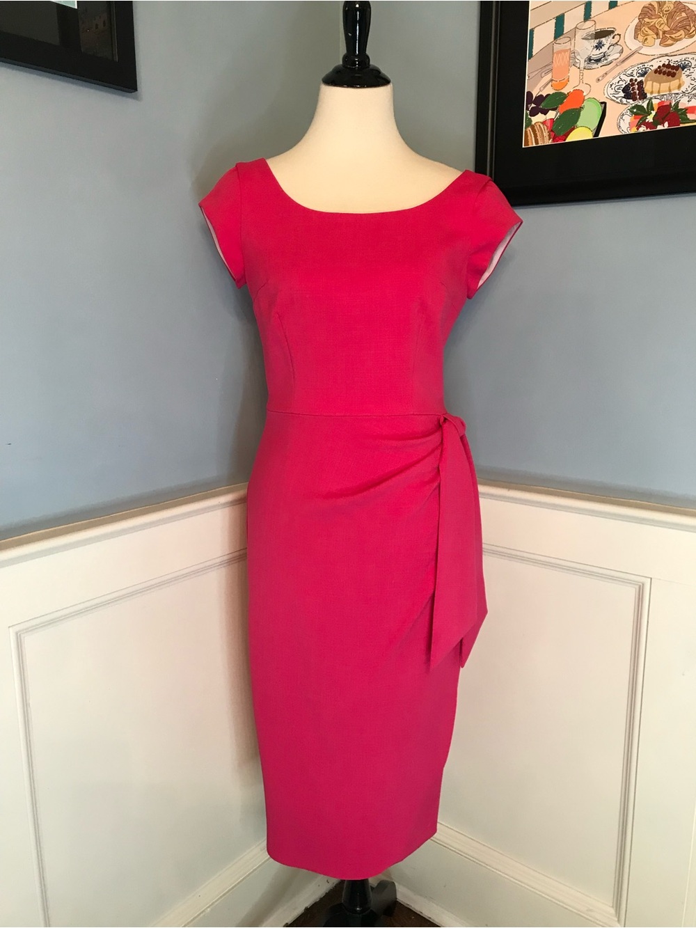 The Pretty Dress Company Jayne Hot Pink Scoop Neck Sarong Dress Sz UK10/US6